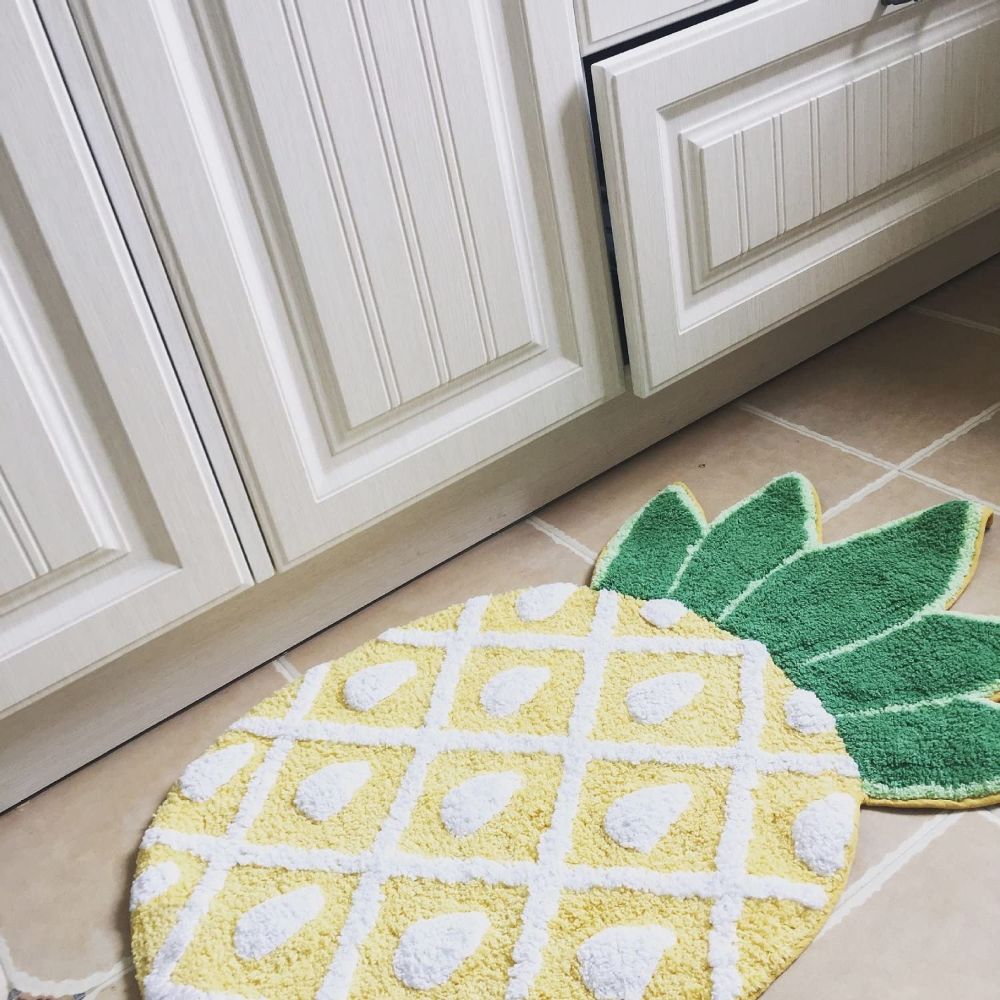 Pineapple Mat Creative Cute Door Mats Non-slip Mats Entrance Door Bathroom Mat Toilet Bathroom Carpet Fiber Microfiber