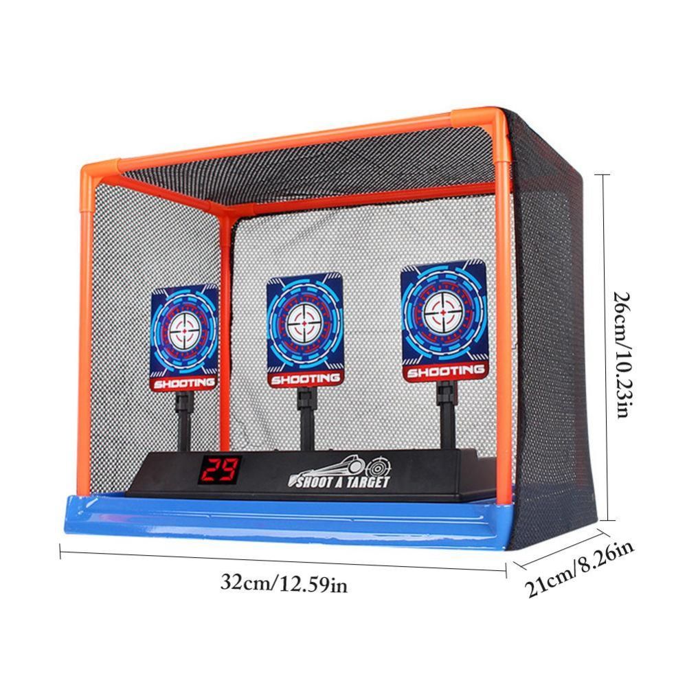 Kids Children Auto-Reset Electronic Shooting Scoring Target Toy with Dart Storage Basket for Soft Bullets Shooting Games