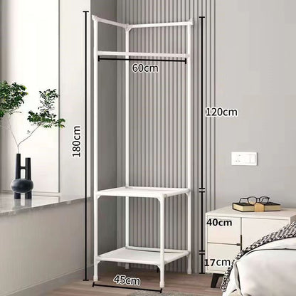 Corner Clothes Rack With Pants Hanger Drying Rack Small House Clothes Hanger Bedroom Bedside Storage Corner Hanging Rack