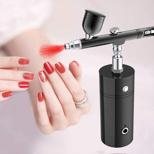 Auto Airbrush Kit Rechargeable Handheld Dual-Action Mini Air Compressor Airbrush Set with 0.4mm Nozzles, Portable