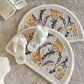 ins Style Room Bathroom Carpet Flower Semicircle Waterproof Anti-Slip Absorbent Plush Floor Mat Yellow Flower Plant Rug