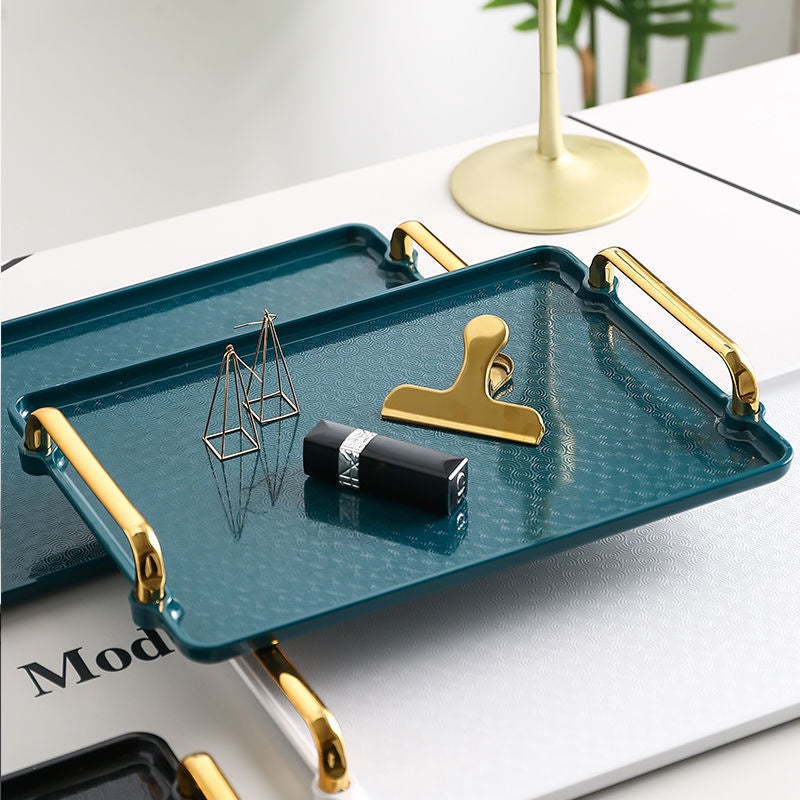 Nordic Style Rectangular Tray Household Plastic Tray Food Tray Bathroom Toiletry Tray Cake Tray