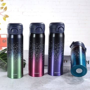 Vacuum Thermal Flask Water Bottle Thermos Tumbler Stainless Steel Cup Starry 500ml Gift