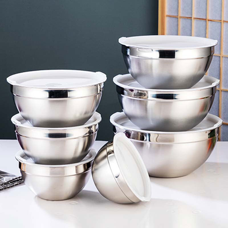 Premium Stainless Steel Mixing Bowl Salad Bowl Baking Usage Kitchen Cooking Mixing Bowls For Salad Cooking Baking Tools