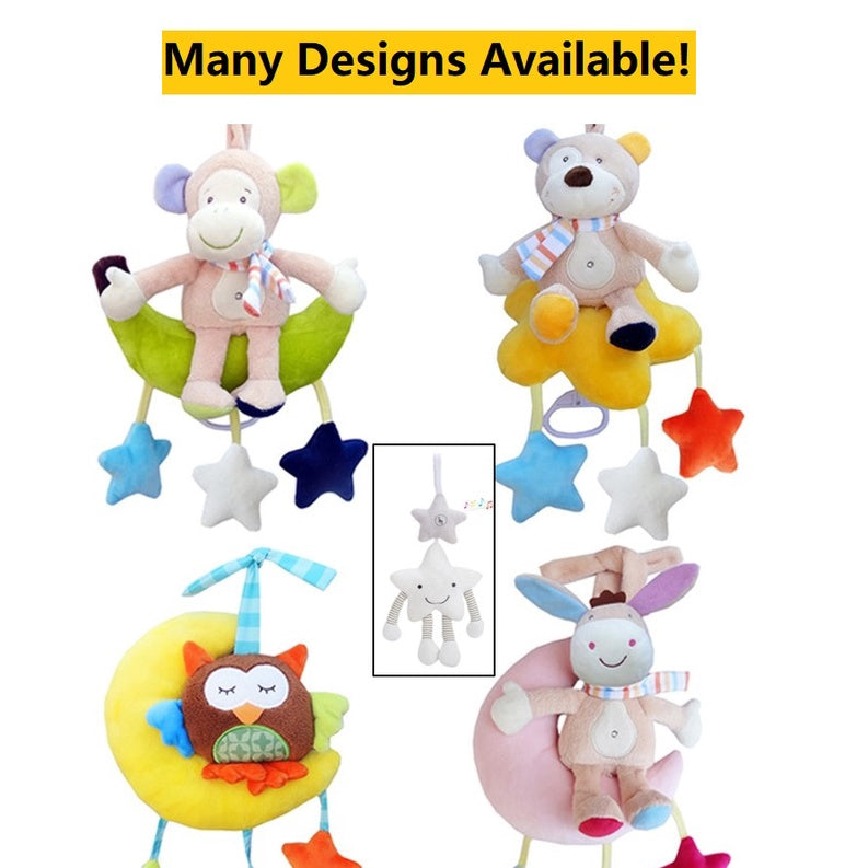 Baby Soft Toy Cot Bed Car Stroller Music Sound Squeeze Hand Infant Star Hanging Toy For Crib And Baby Stroller Unisex