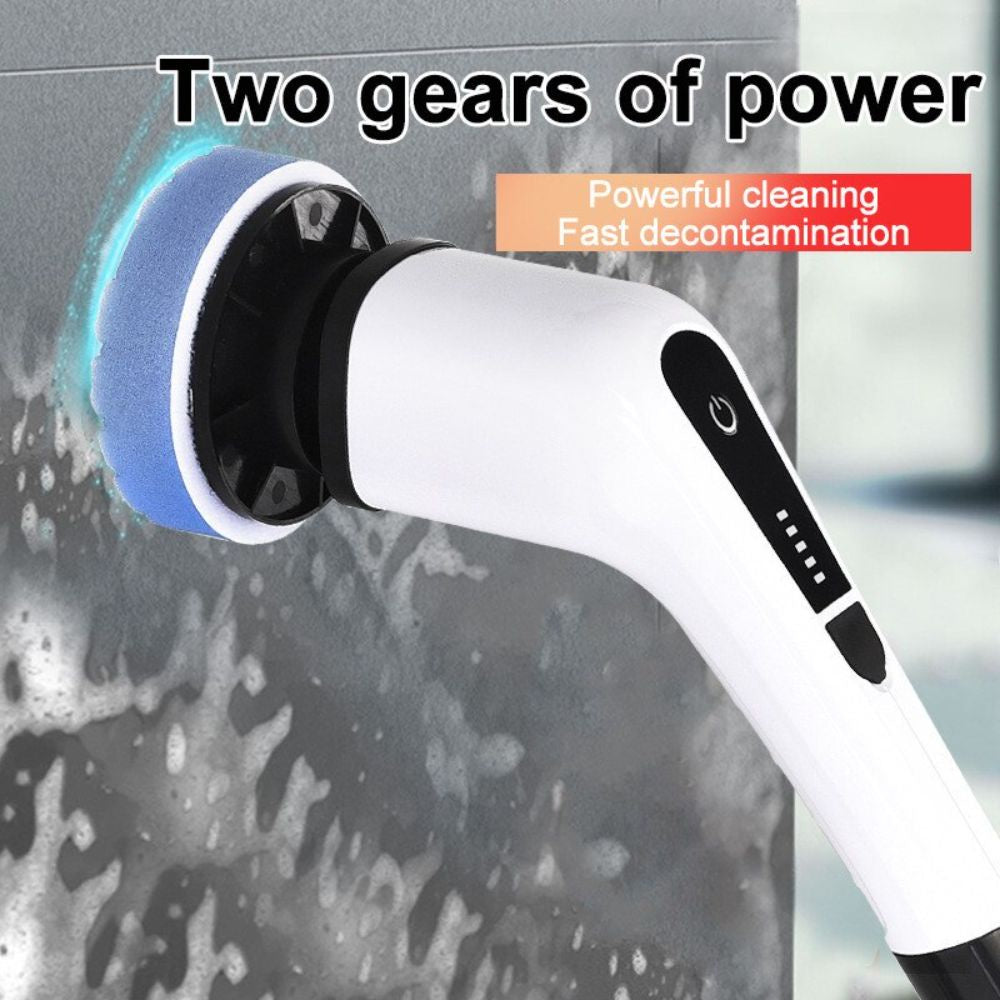 Cordless Electric Spin Scrubber Rechargeable Shower Bathroom Scrubber with Adjustable Handle Replaceable Cleaning Brush