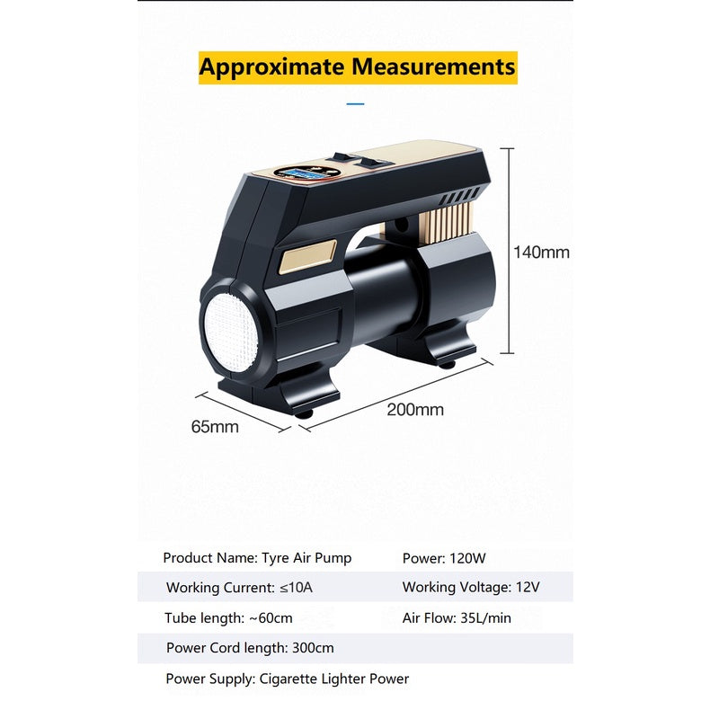 Digital Car Tyre Air Pump Compressor 80 And 100 Cylinder Tire Portable Inflator Fast And Powerful Portability Convenient