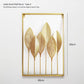 Home Decoration Metal Wall Golden Leaf Hanging Decor Gold Frame Art Wall Sculpture Living Room Bedroom Dining Office