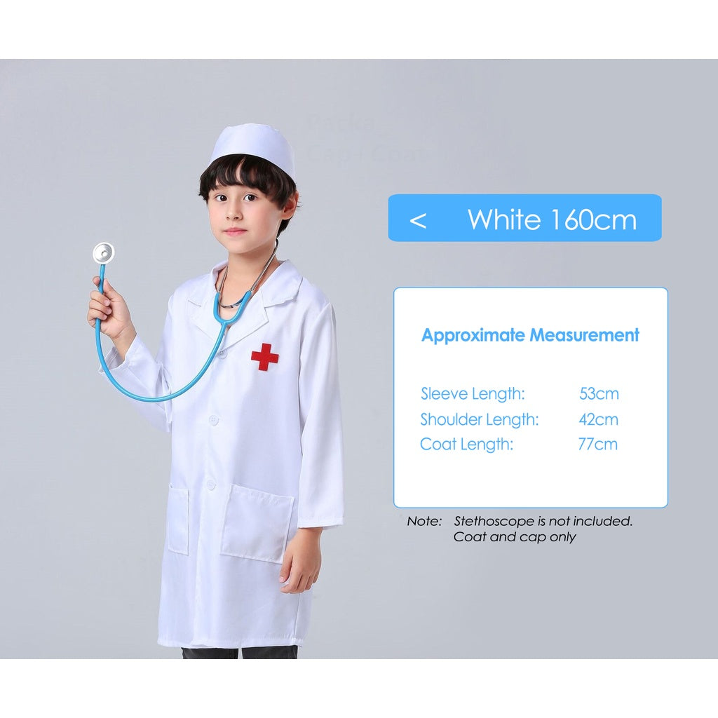 Unisex Kids Doctor Nurse Uniforms  Role Play Costume for Girl Boys Nurse Doctor Surgeon Coat Children Cosplay Party Toys