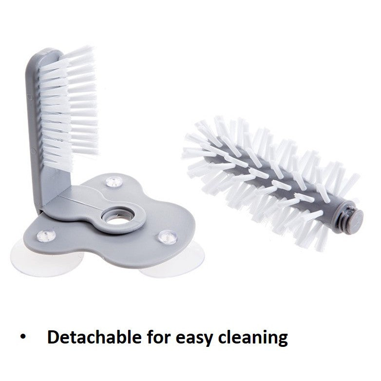 Cup Brush Washer with Suction Base Bristle Brush Glass Bottle