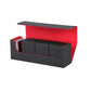 MTG Desk Box 400 Card Desk Box Card Storage Box Deck Box PU Leather Deck Box for Trading Card Games (Black+Red)