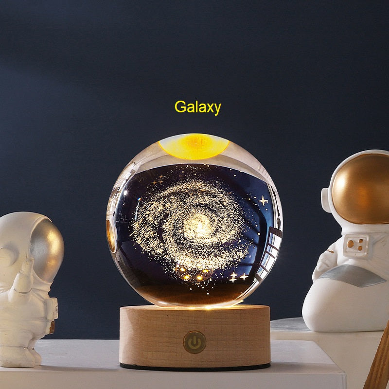 Creative Universe Galaxy Luminous Crystal Ball Night Light Bedroom Desktop Decoration Valentine's Day Gift Birthday