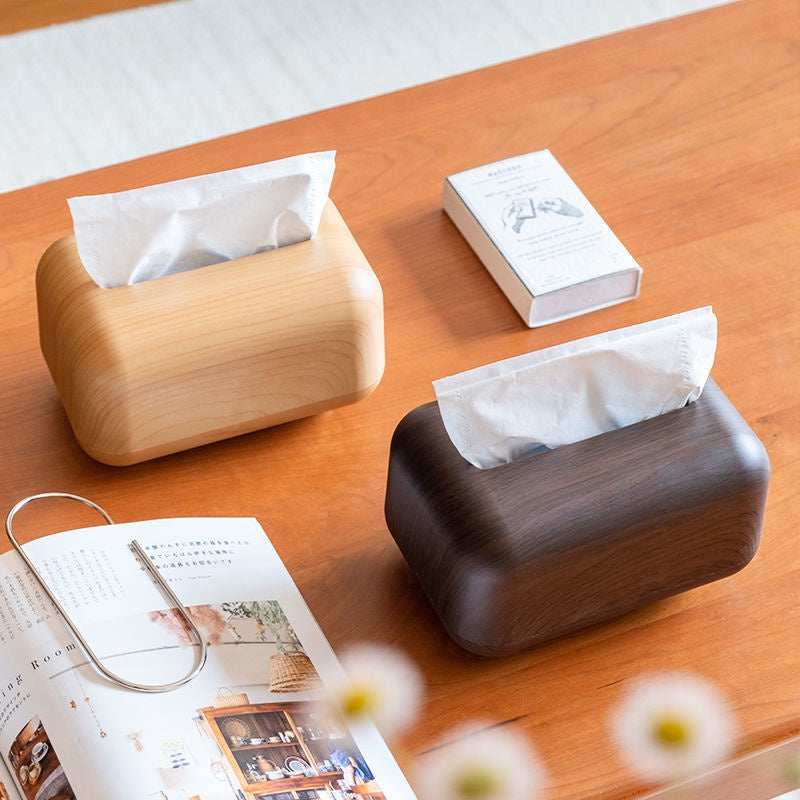 2022 Wooden Paper Towel Box New Household Desktop Napkin Storage Drawer Creative Desktop Drawer Box Modern Tissue Holder