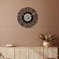 Round 12 inch Islamic Calligraphy Wall Clock Muslim Eid，Quartz Silent Home Decor Muslim Atomic Religious Pendulum