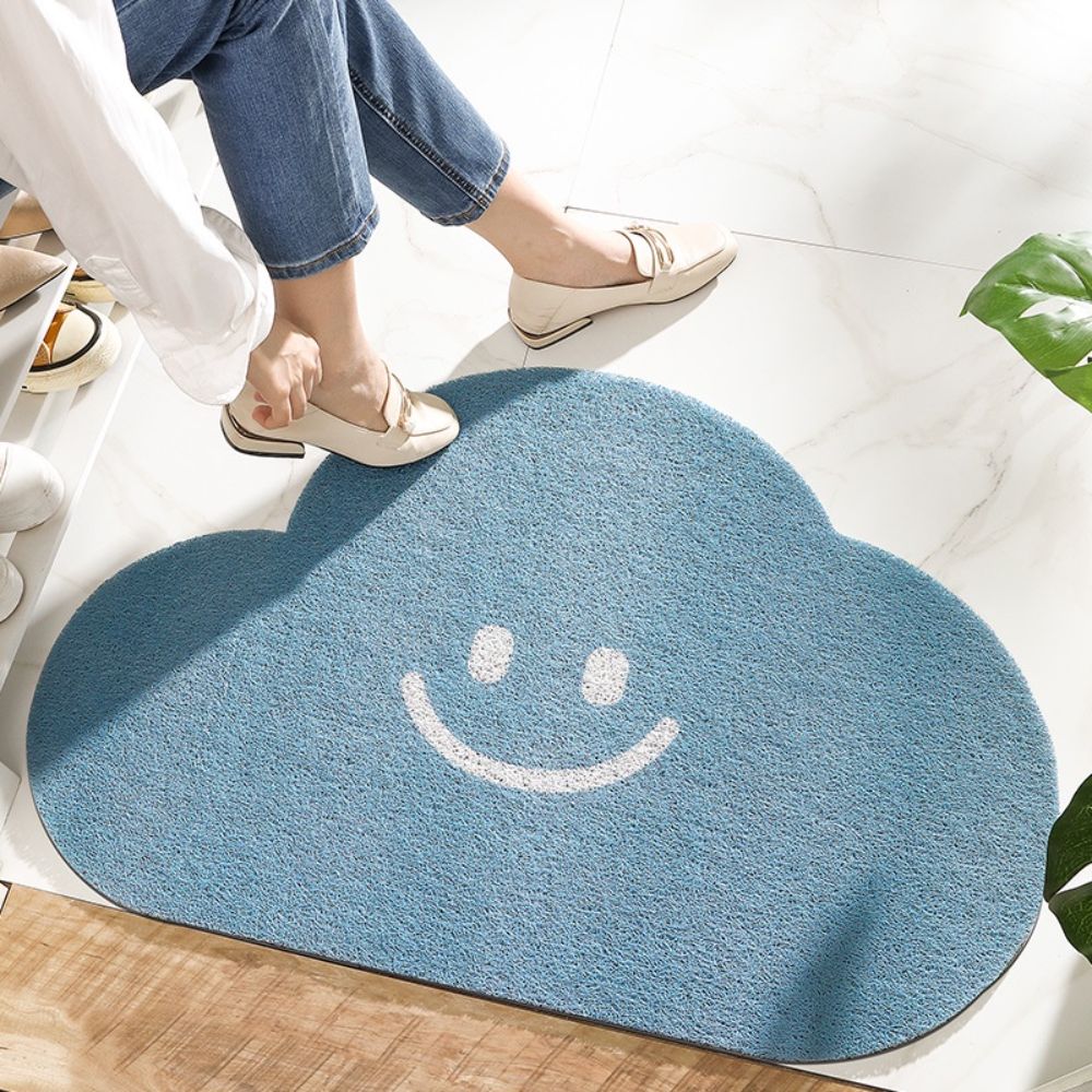 Cartoon Clouds Dust Removal Household Silk Ring Floor Mats Entrance Door Mud Scraping Anti-Slip Carpet PVC Foot House