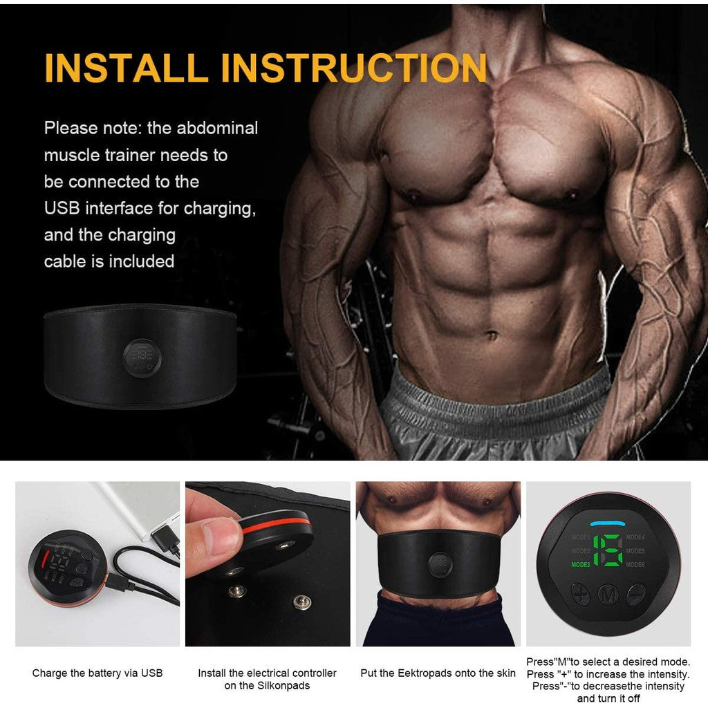 Muscle Trainer Stimulator Muscle Training Equipment Abdominal Muscle Stimulator EMS Trainer Waist Support Electric Belt