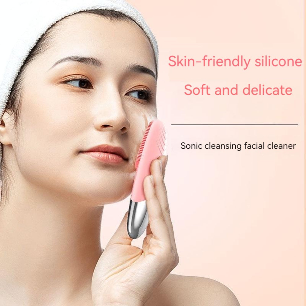 New Style Rechargeable Silicone Facial Cleanser Electric Waterproof Ultrasonic Face Washer Pore Cleaner