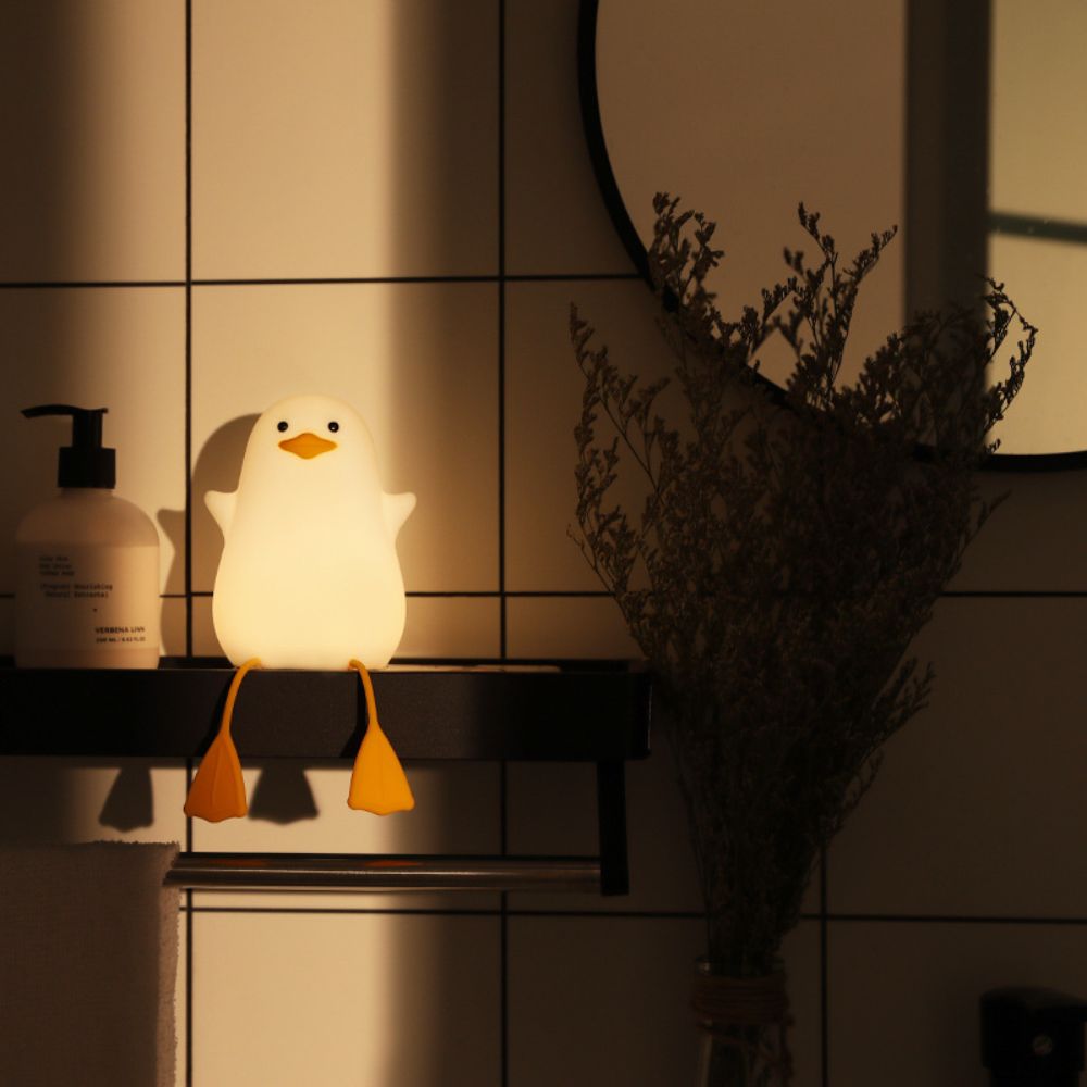 Richu Duck Shape LED Bedroom Lamp Silicone Touch Night Light for Home Decoration Adorable And Lovely Lamp High Quality