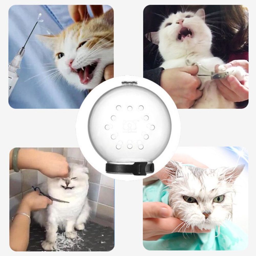 Breathable Cat Muzzle Anti-Bite Grooming Mask Anti-Licking Protective Space Hood Cat Face Mask Cover Breathable Holes