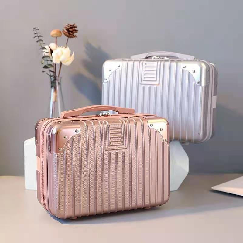 14 inch make up bag mini suitcase hand carry luggage, cosmetic bag, anti-scratch with large capacity makeup pouch