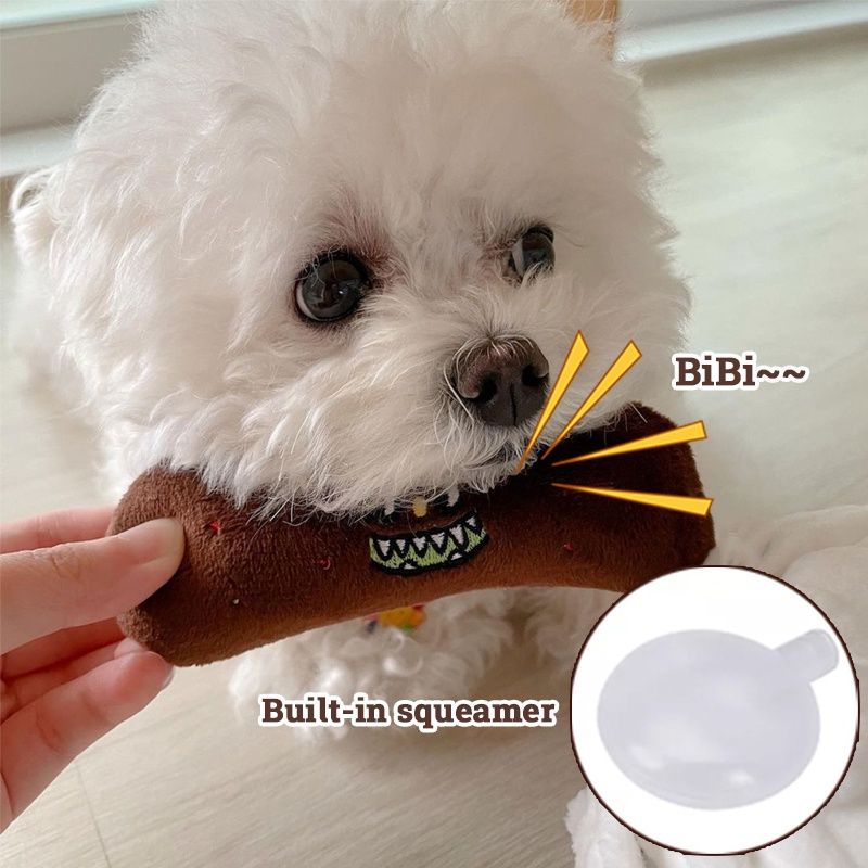 New Pet Dog Toy Simulation Toilet Paper Poop Picking Suit Puppy Plush Toy Hidden Food Squeak Interactive Toy for Dogs