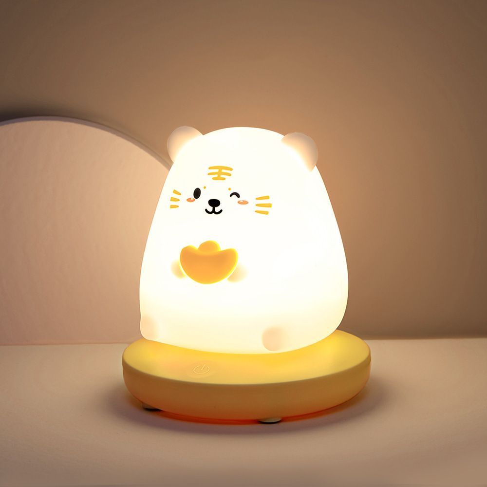 Cute Animal Silicone LED Lamp Rechargeable Night Light Rabbit Pig Panda Tiger Kids Bedside Table Lamp Birthday Gift Good