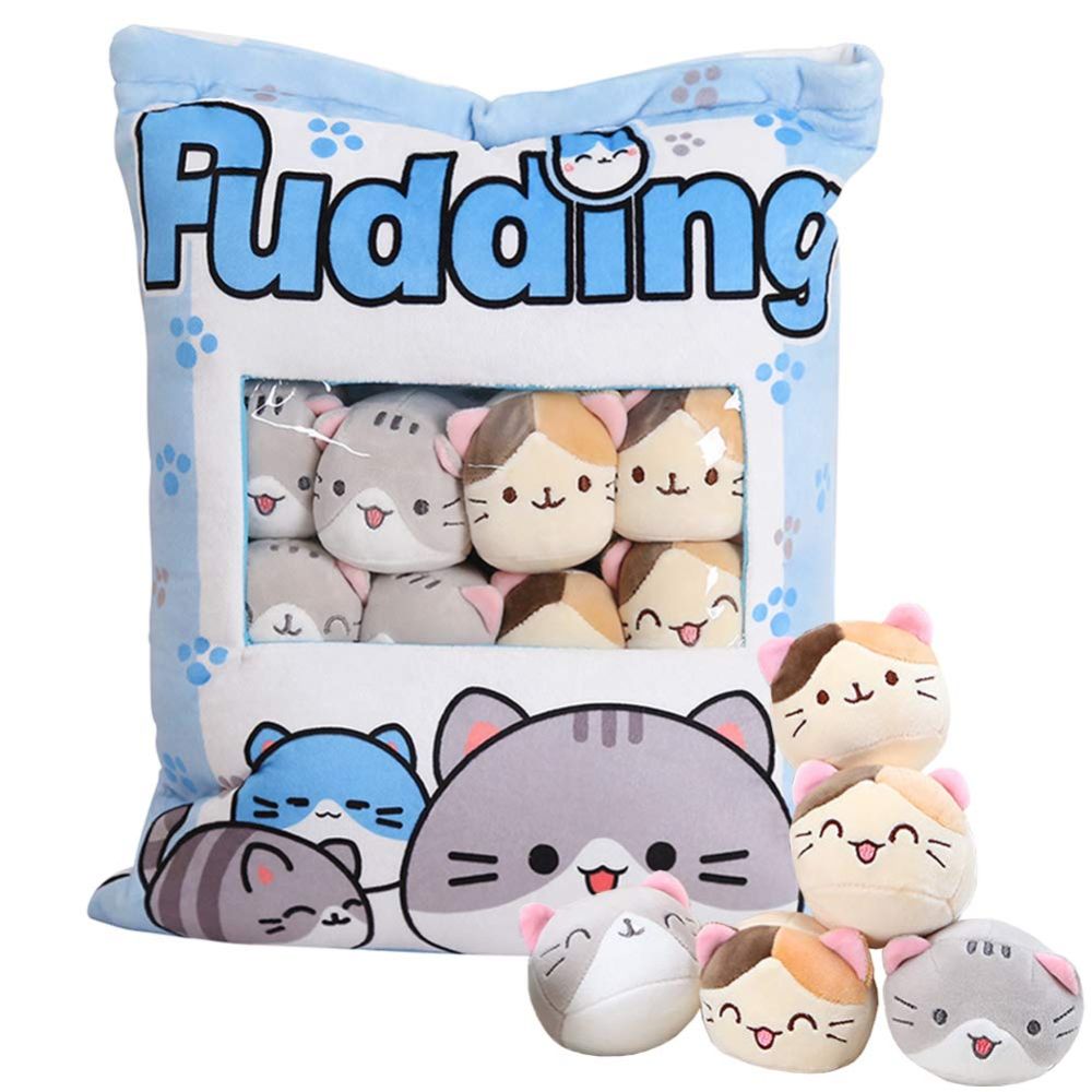 Stuffed Toy Animal Puddings Shape Home Office Throw Pillow Plush Toy cute Animal Puddings Shape Plush Toy Throw Pillow