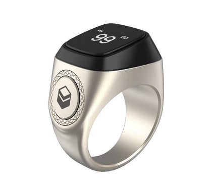 Iqibla Aluminum Alloy Digital Tasbih OLED Screen Smart Zikr Ring with Battery Charging Case Vibration Reminder Support 20mm