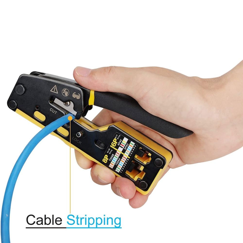 Cat6 Cat5 Cat5e 8P8C RJ45 Crimp Tool Pass Through Crimper Cutter Modular Connector Ethernet All-in-one Wire Tool