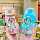 Animal Design Water Bottle with Straw Portable Water Bottle Kids with Lanyard BPA Free Water Bottle For Kids With Handle