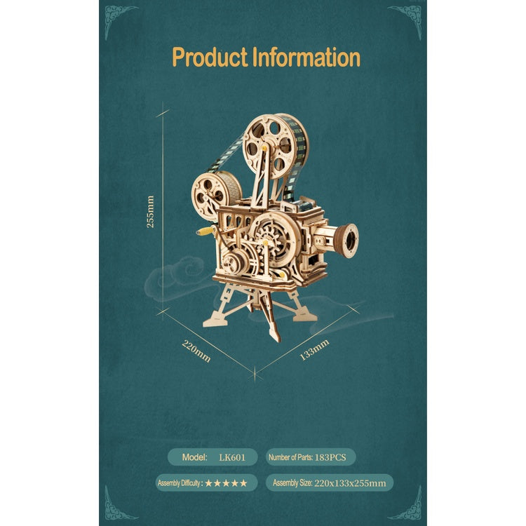 Copy of Robotime Vitascope LK601 Mechanical Movie Projector LK601 3D Puzzle DIY Wooden Building Block Kits Assembly Toy For Kids