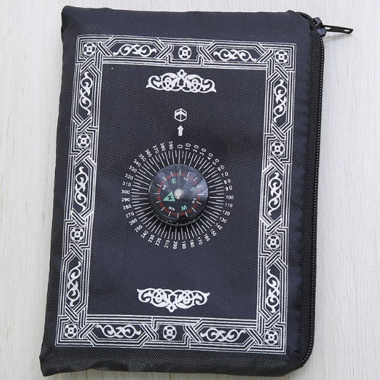 Islamic Muslim Prayer Mat Rug with Compass, Waterproof, portable and suitable for travel