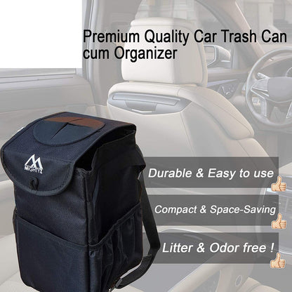 MightyZ Car Storage Black Bag Waterproof Hanging Trash Can Container