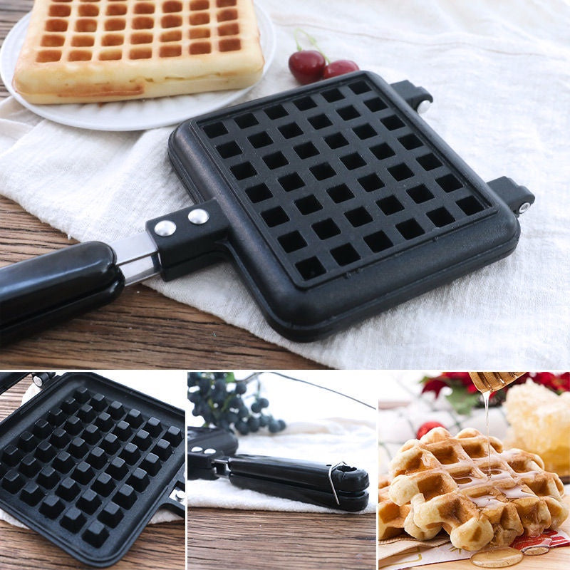 Non-Stick Waffle Maker Household Kitchen Waffle Baking Mold Gas Pan Bubble Egg Cake Oven Breakfast Durable Baking Tool