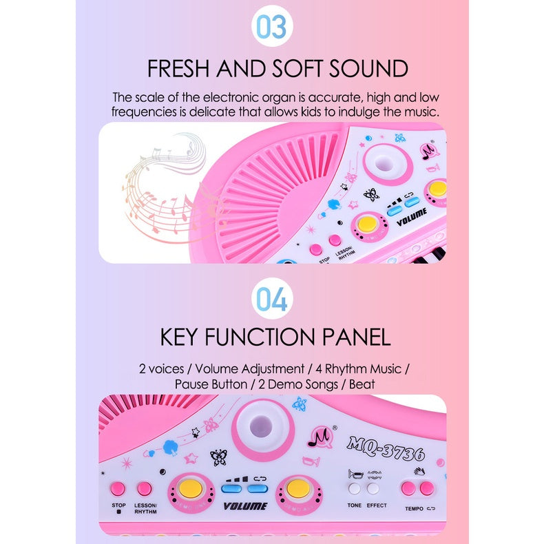 Kids Piano 37 Key Keyboard Piano Musical Toy With Microphone For Children's Toy Musical Instrument