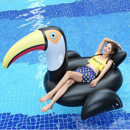 Large floatie beach toucan bird inflatable black float swimming pool party