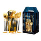 24 Pcs Stainless Steel Cutlery Set Table Knife Fork Spoon Kitchen Tableware Silverware Sets Made Of High Quality Grade