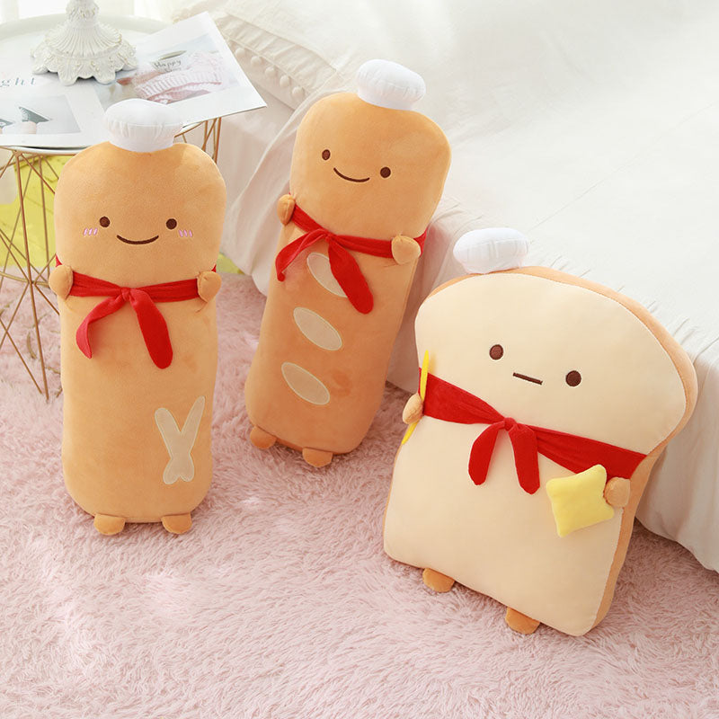 Stuffed Toy Sliced Bread Pillow Bolster Cushion Baby Doll Friend Soft Plush Toy Birthday Valentine Love Gift