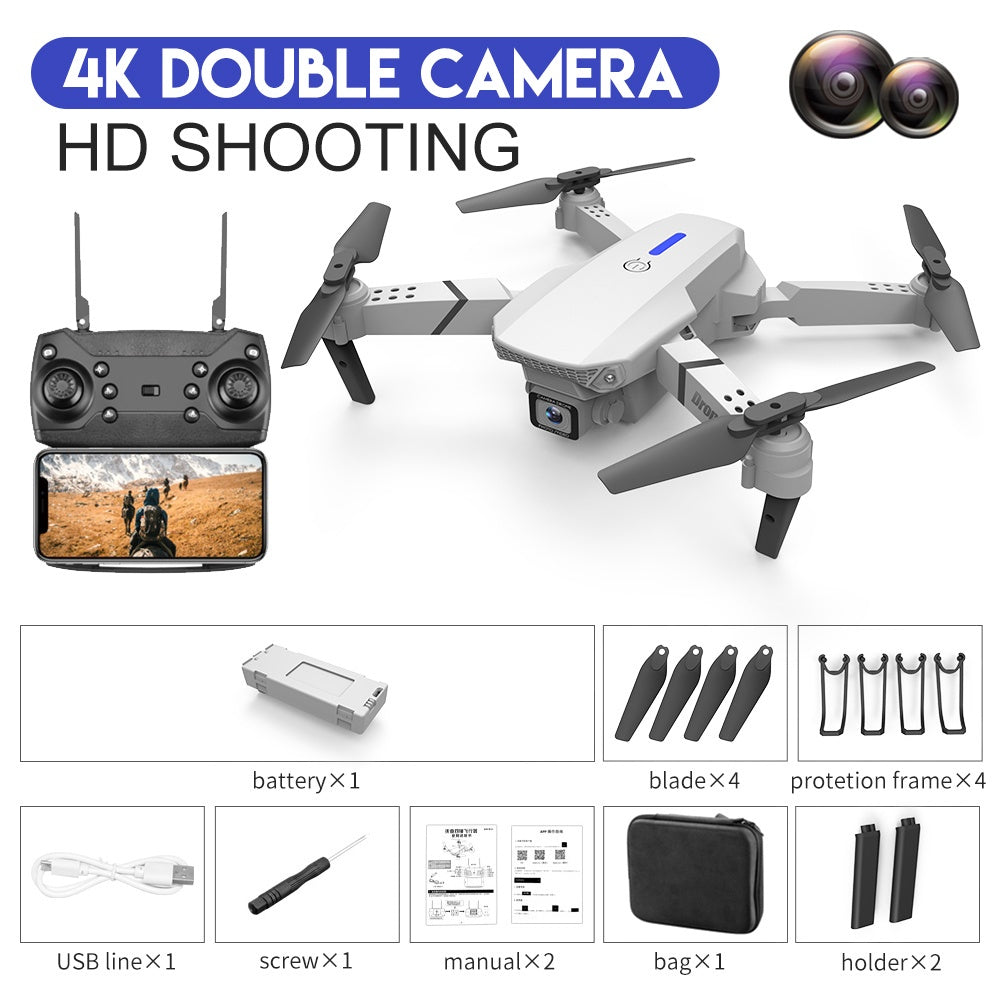 E88 Pro Drone 4K HD Dual Camera Positioning 1080P WiFi FPV Nova 2022 Height Keep Professional RC Quadcopter