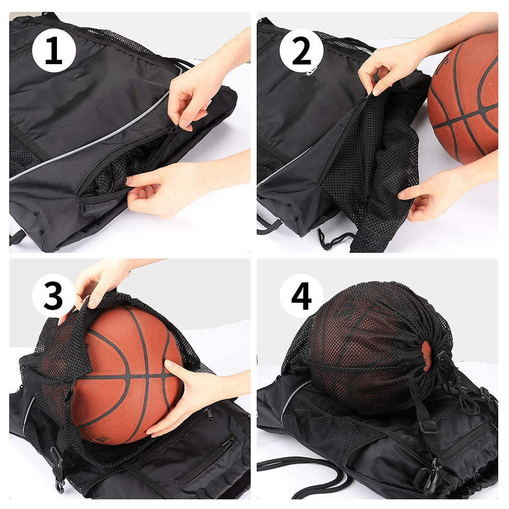 Basketball Backpack Ball Sports Shoulder Bag Football Soccer Volleyball Drawstring Pocket Outdoor Portable Bag