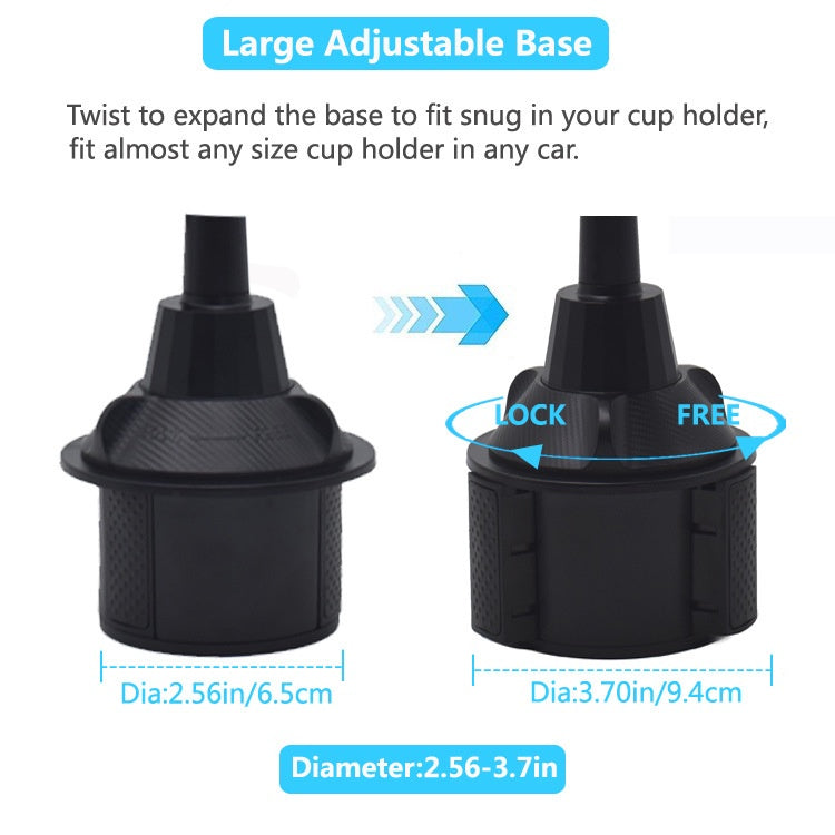 Universal Car Cup Holder Cellphone Mount Stand 360 Degrees Adjustable Car Phone Holder Firm Fit Clamping for Smartphones