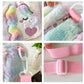 Children's Plush Waist Bag Unicorn Cartoon Shoulder Messenger Multicolor Cute Girls Rainbow Unicorn Embroidered Pattern