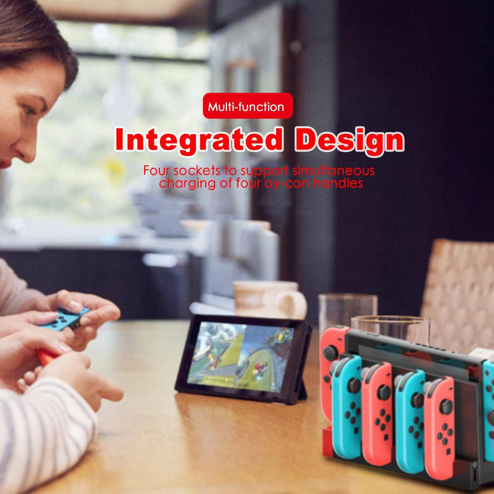 4 in 1 Switch Joycon Charger Charging Dock Base Docking Station LED Indicator for NS Switch Joy Controller