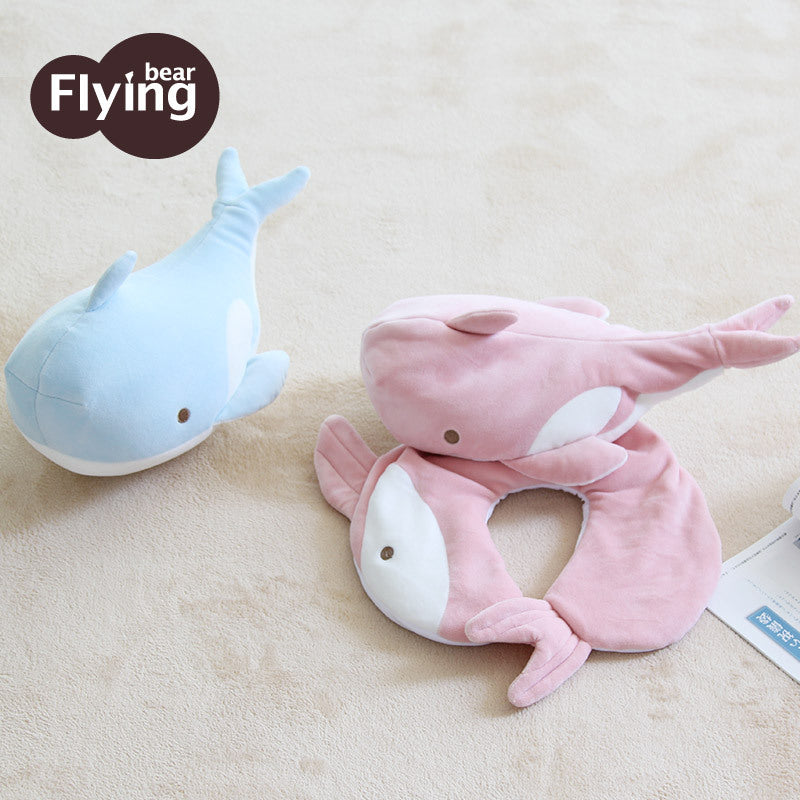 2 IN 1 U-shaped Pillow Cartoon Pillow Plush Dolls Two-in-one Dual-purpose Travel Rest Neck Pillow Cartoon Pillow Toy