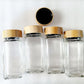 24 pieces Labeled Spice Jars Empty Square Spice Containers Airtight Wood Caps Kitchen Condiment Storage