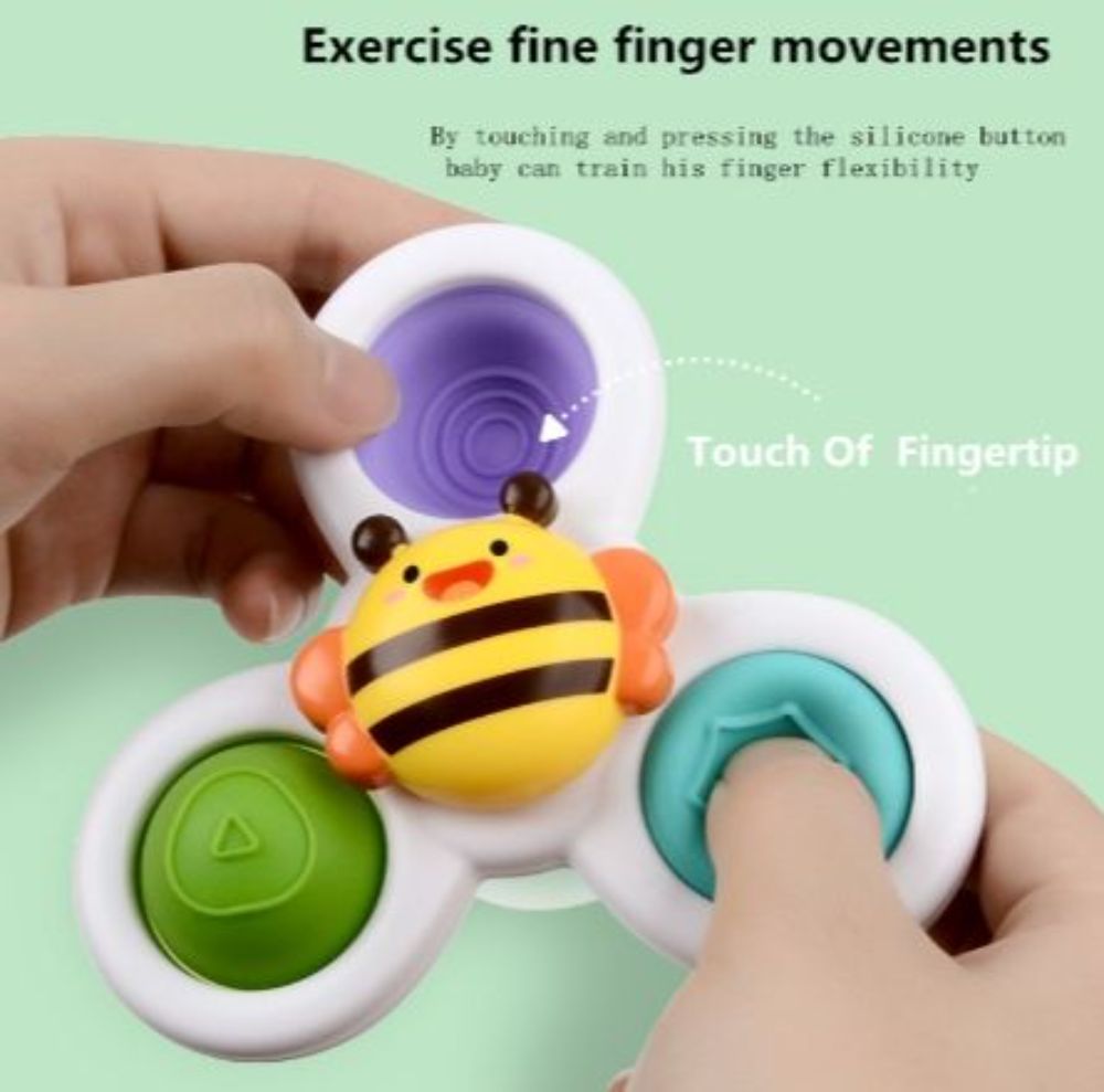 New Baby Pop It Bath Toy Fat Brain Rotating Flower Dining Table Sensory Toys Fidget Spinner Bring Joy To Baby Bathing