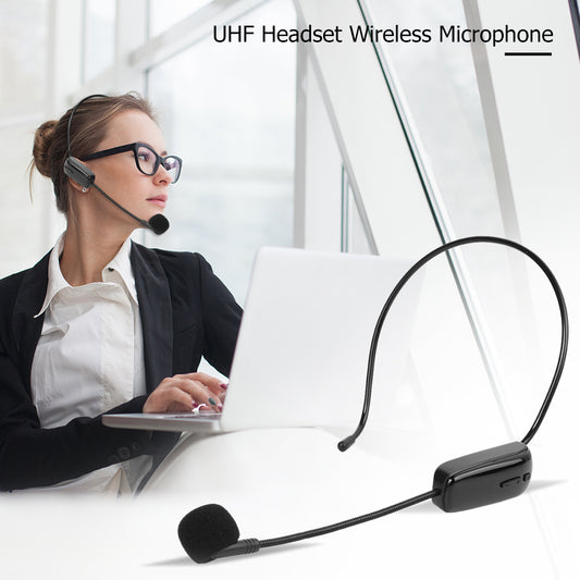 UHF Headset Wireless Microphone with Receiver for Teaching Voice Amplifier Durable Digital Circuit Processing Technology