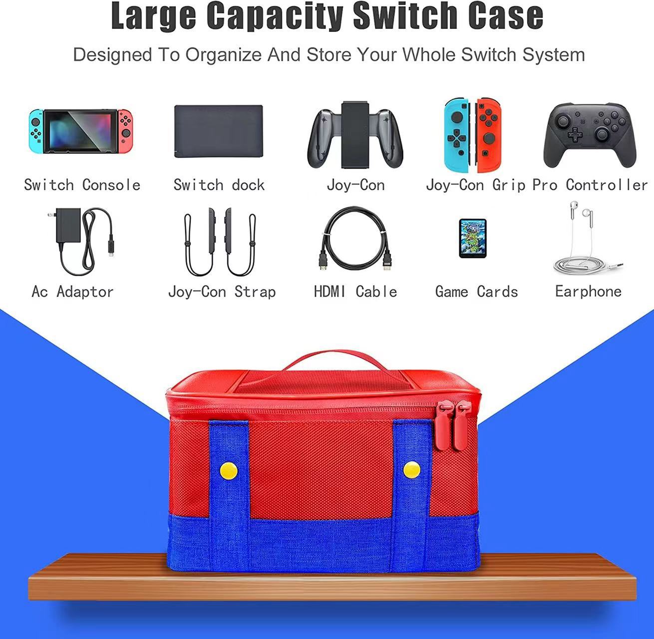 Large Capacity Bag Case For Switch OLED Console Controller Game Cards Travel Storage Bag For Switch Game Accessories