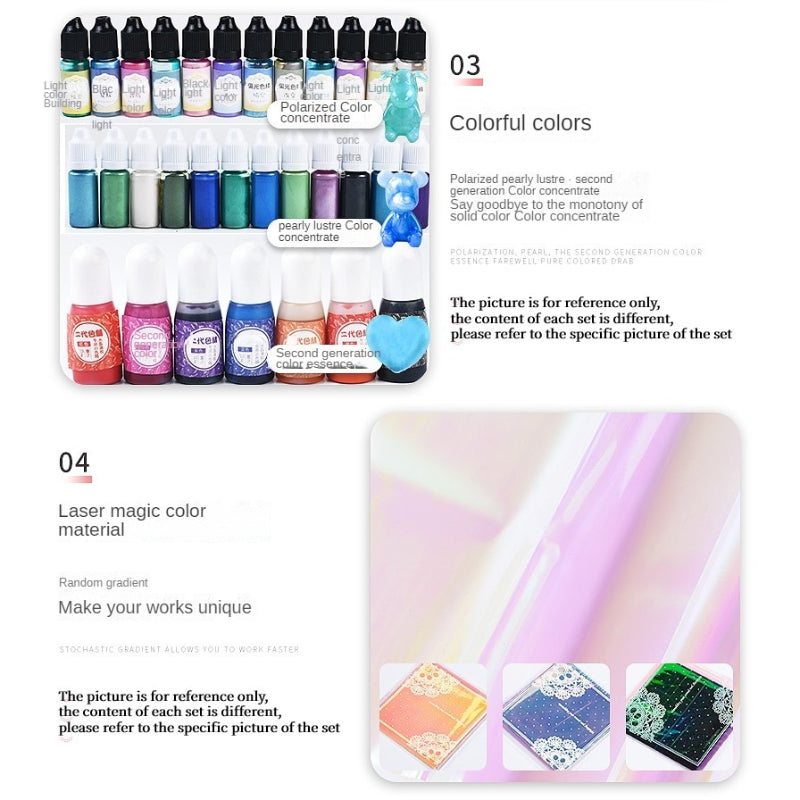 30pcs DIY Crystal Epoxy Resin Starter Kit, Epoxy Resin Supplies for Beginners Includes Resin Silicone Molds, Epoxy Resin