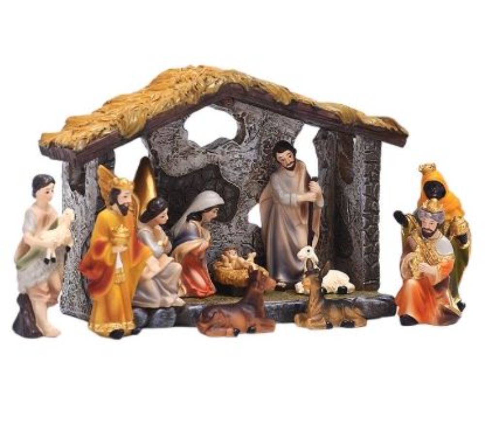 12Pcs Nativity Figurine Christ Easter Nativity Scene Set Religious Ornament Gift Ideas Wonderful Decoration For Home